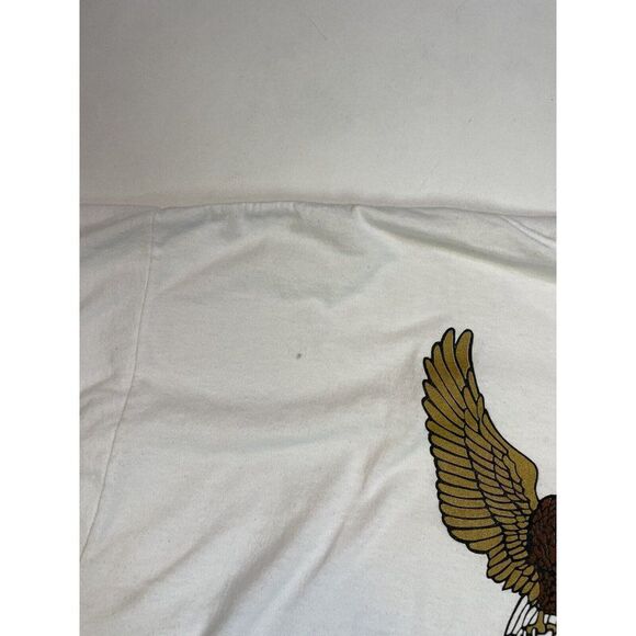 VINTAGE Wings Of Gold Motorcycle Club Graphic Pocket T-shirt Men XXL White - Picture 3 of 9